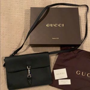 Gucci Black Leather Mini Purse, New in Box